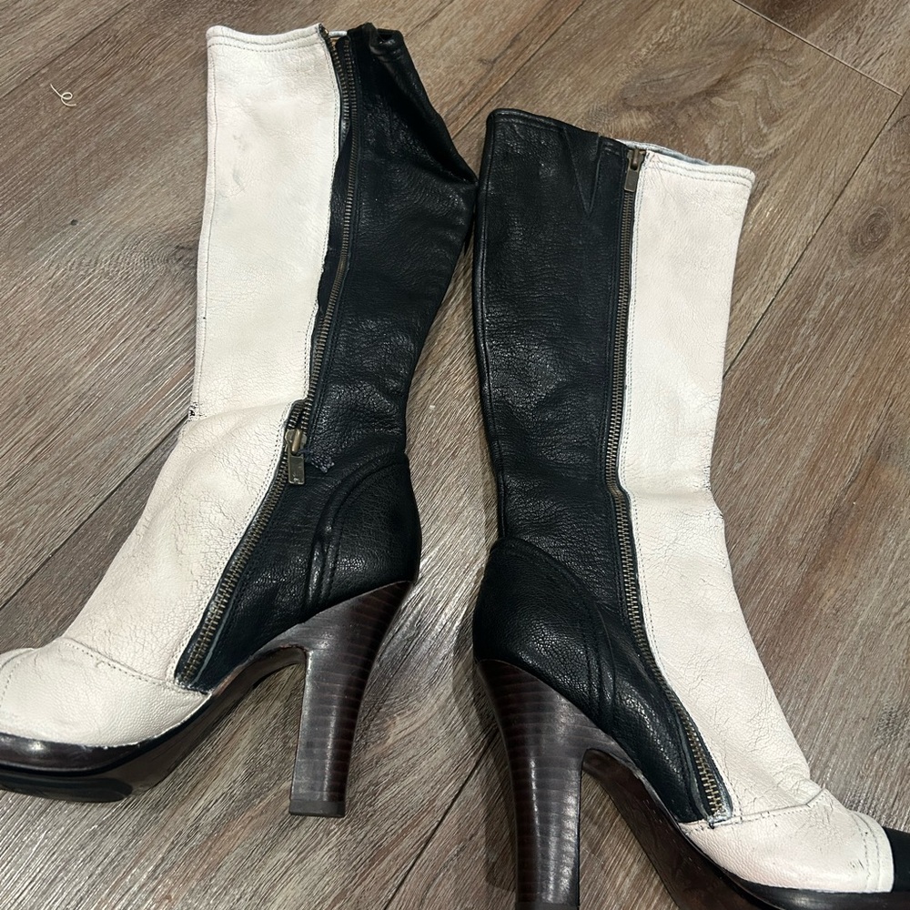 Frye Matilda button down Two-Tone Knee-High Boots - Picture 3 of 5